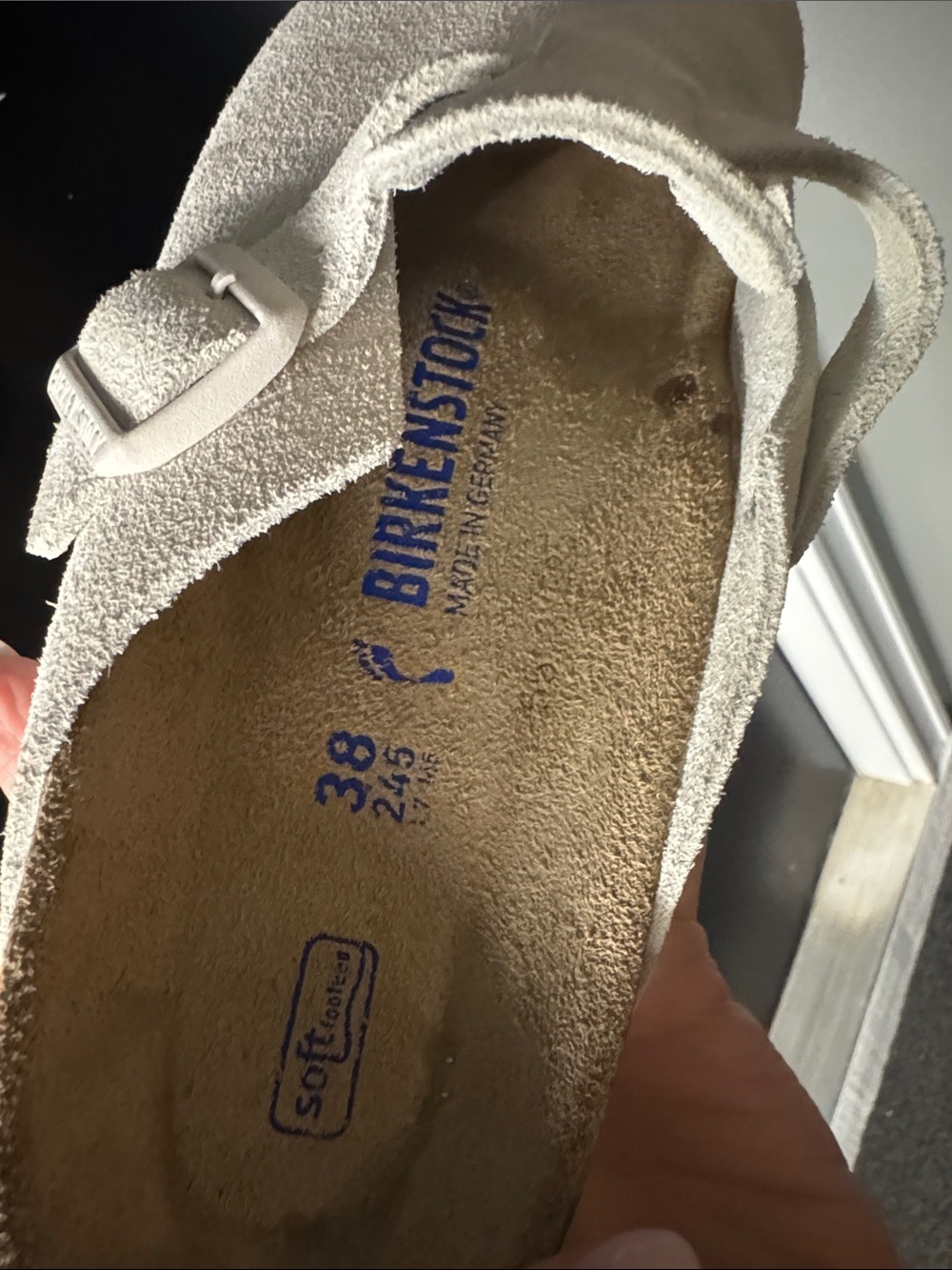 Birkenstock Cream Suede Boston Clogs - Picture 15 of 15